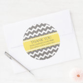 Business Thank You Company Name Gray Chevron ラウンドシール (封筒)