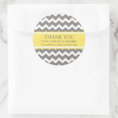 Business Thank You Company Name Gray Chevron ラウンドシール (バッグ)