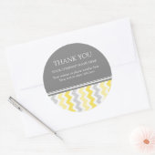 Business Thank You Company Name Yellow Chevron ラウンドシール (封筒)