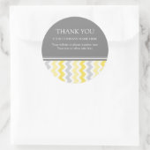 Business Thank You Company Name Yellow Chevron ラウンドシール (バッグ)