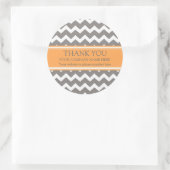 Business Thank You Company Orange Gray Chevron ラウンドシール (バッグ)