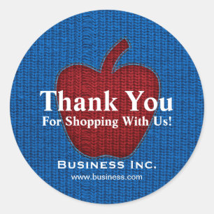 Business Thank You Cudly Apple Red ラウンドシール