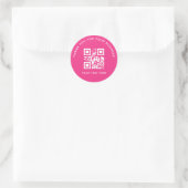 Business Thank You Custom QR Code Pink ラウンドシール (バッグ)