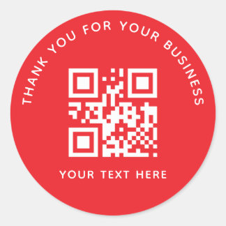 Business Thank You Custom QR Code Red ラウンドシール