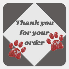 Business Thank You Customer Annovation Red Paws スクエアシール