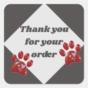 Business Thank You Customer Annovation Red Paws スクエアシール