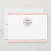 BUSINESS THANK YOU cute エレガント pink金ゴールドグリッター サンキューカード (裏面)