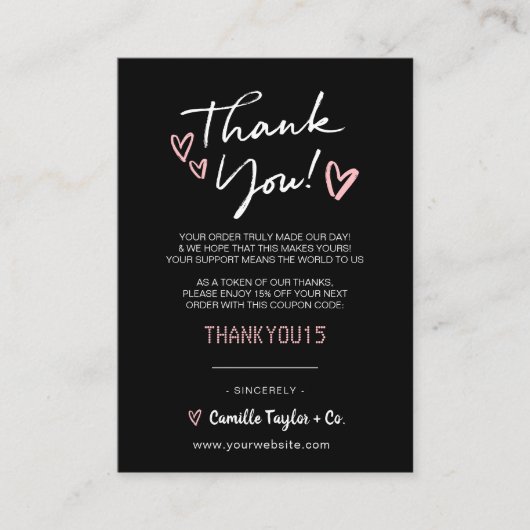 Business Thank You & Discount Code |モダン | ロイヤリティカード (正面)