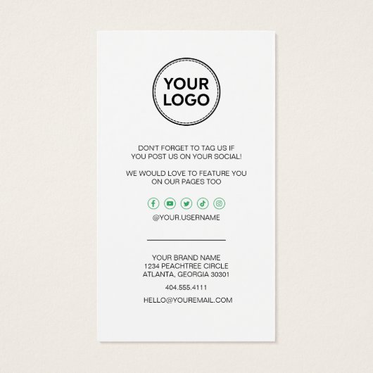 Business Thank You & Discount Code Card |モダン | (裏面)