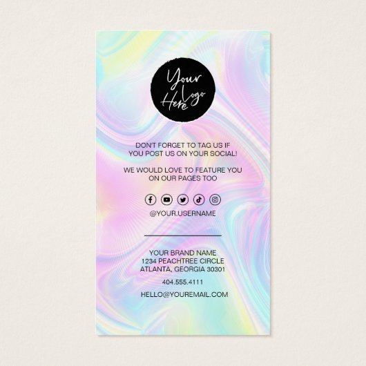 Business Thank You & Discount Code Holographic (裏面)