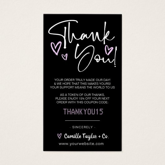 Business Thank You & Discount Code Holographic (正面)