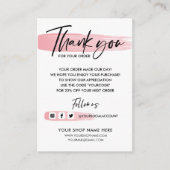 BUSINESS THANK YOU HAND LETTERED QRコード エンクロージャーカード (正面)