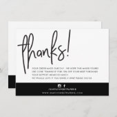 BUSINESS THANK YOU HANDLETTEREDモダン BLACK サンキューカード (正面/裏面)