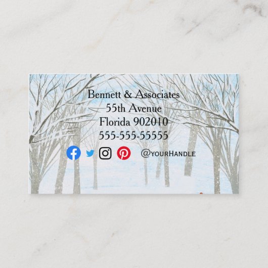 Business Thank You happy holidays christmas tree 名刺 (裏面)