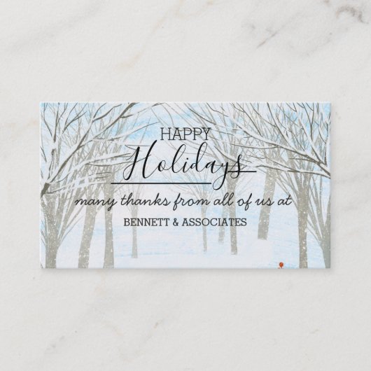 Business Thank You happy holidays christmas tree 名刺 (正面)