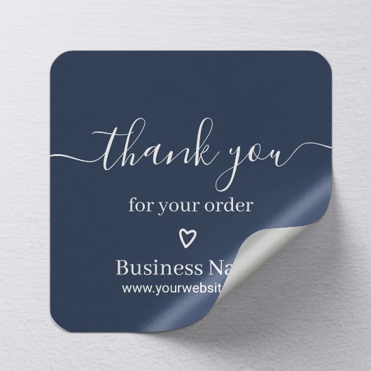 Business Thank You Order Classy Navy Blue スクエアシール