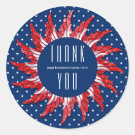 Business Thank You Patriotic Red White and Blue ラウンドシール