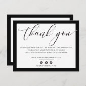 BUSINESS THANK YOU PLAIN エレガント BLACK LOGO サンキューカード (正面/裏面)