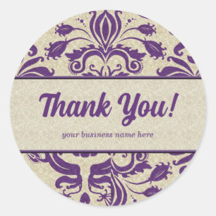 Business Thank You Purple カスタマイズさん ラウンドシール