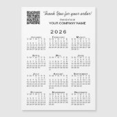 Business Thank You QR Code 2026カレンダーマグネット (正面)