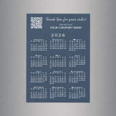 Business Thank You QR Code 2026カレンダーNavy