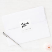 Business Thank You Sticker白黒 スクエアシール (封筒)