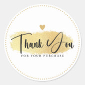 Business Thank You Stickers金ゴールド、Circle stickers ラウンドシール (正面)