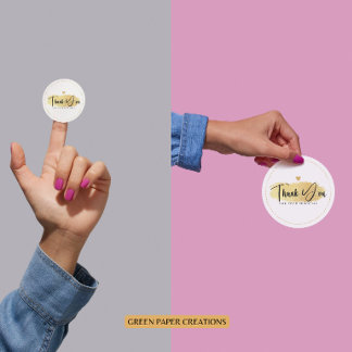 Business Thank You Stickers金ゴールド、Circle stickers ラウンドシール