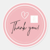 Business Thank you Stickers add Logo ラウンドシール (正面)