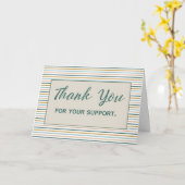 Business Thank You Support Minimalist ストライプService カード (黄色い花)