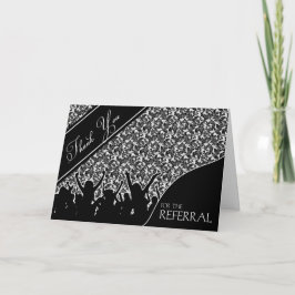 Business Thank You The Referral Black サンキューカード