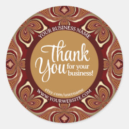 Business Thank You Warm Chocolate & Japan金ゴールド ラウンドシール