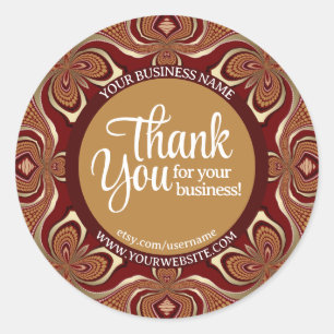 Business Thank You Warm Chocolate & Japan金ゴールド ラウンドシール