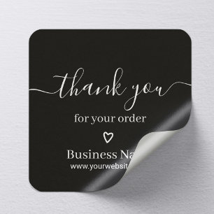 Business Thank You Your Order エレガント Black スクエアシール