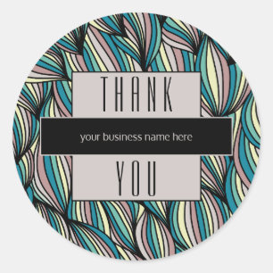 Business Thanks You Lavender and Black抽象芸術 ラウンドシール