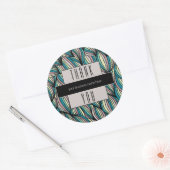 Business Thanks You Lavender and Black抽象芸術 ラウンドシール (封筒)