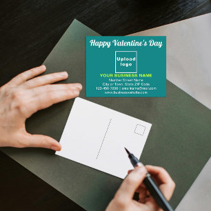 Business Valentine Greetingオンティール(緑がかった色)緑はがき ポストカード