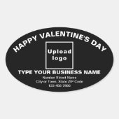 Business Valentine Greeting on Black Ovalステッカー 楕円形シール (正面)