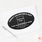 Business Valentine Greeting on Black Ovalステッカー 楕円形シール (封筒)