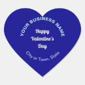 Business Valentine Greeting on Blueハートシール ハートシール (正面)