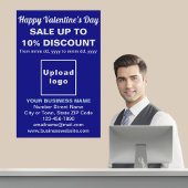 Business Valentine Sale on Blue Poster ポスター