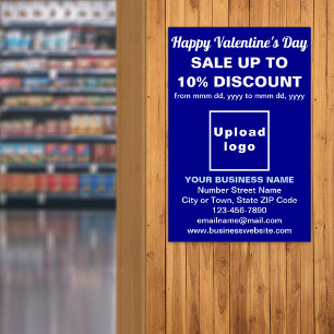 Business Valentine Sale on Blue Poster ポスター