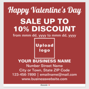 Business Valentine Sale on Red Vinylステッカー シール