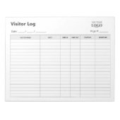 Business Visitor Log Book | Professional Tear-Off ノートパッド (正面)