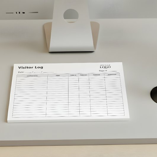 Business Visitor Log Book | Professional Tear-Off ノートパッド