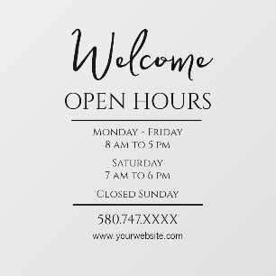 「Business Welcome and Open Hours Webサイト」ウィンドウ ウィンドウサイン