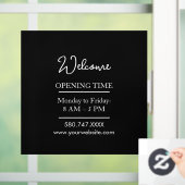 Business Welcome & Open Hours Cling ウィンドウサイン (ホーム)