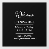 Business Welcome & Open Hours Cling ウィンドウサイン (シート)