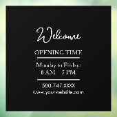 Business Welcome & Open Hours Cling ウィンドウサイン (シート3)