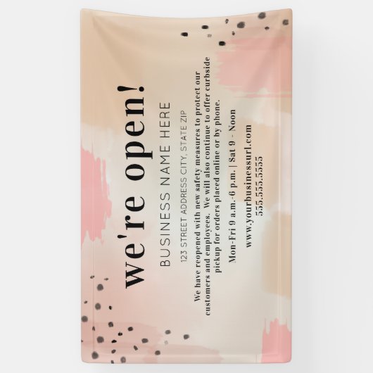 Business Were Are Open抽象芸術赤面 横断幕 (縦)